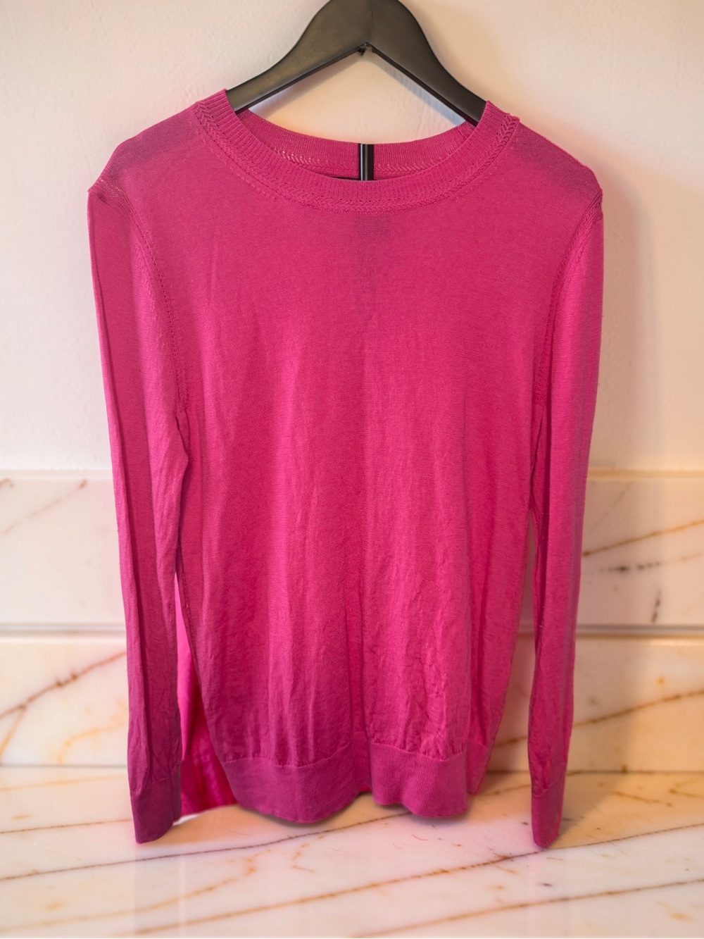 Banana Republic Bright Fuchsia Long Sleeve Crewneck Top